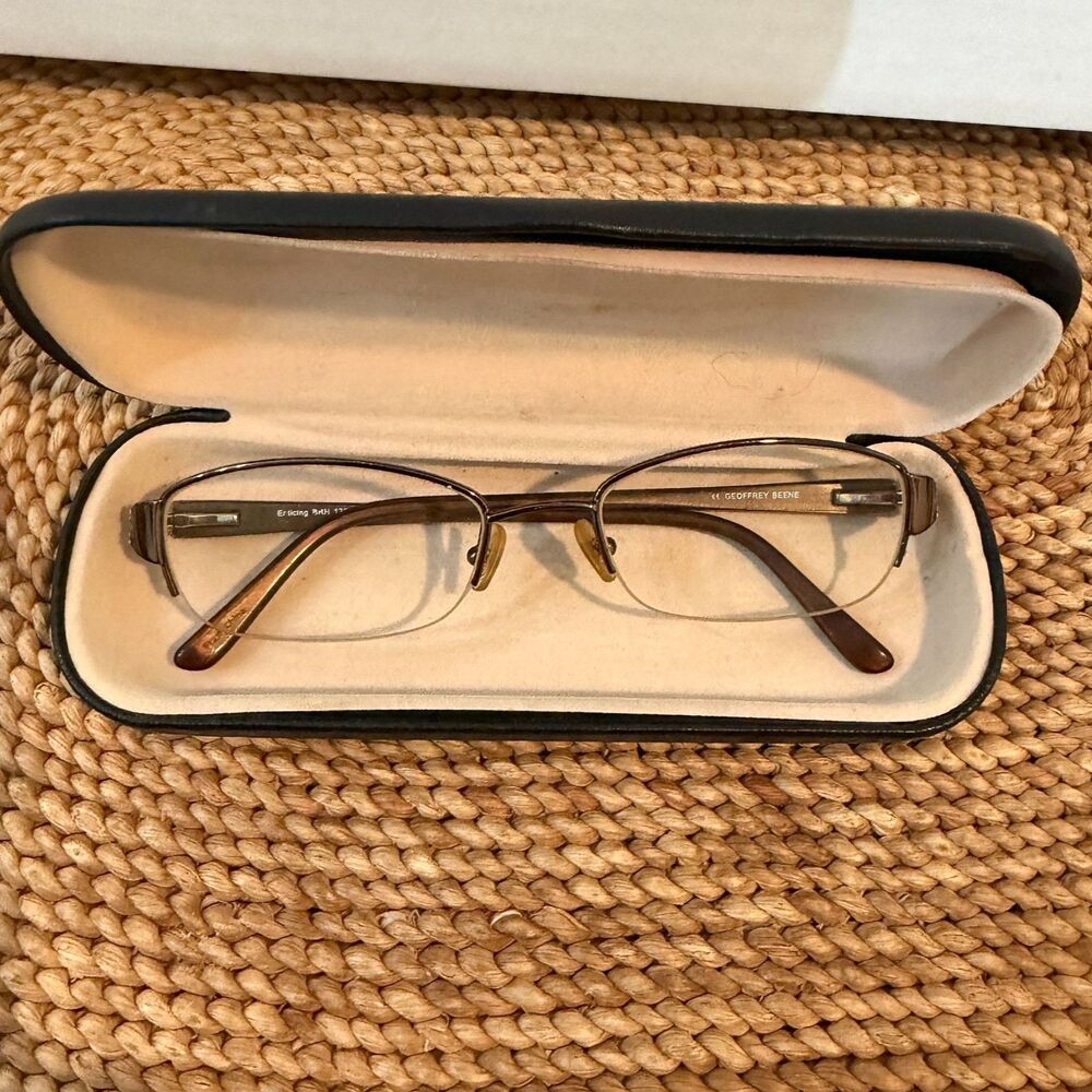 Geoffrey Beene Ertting 9xN1 135 Eyeglass Frames Bronze Brown w/ Case